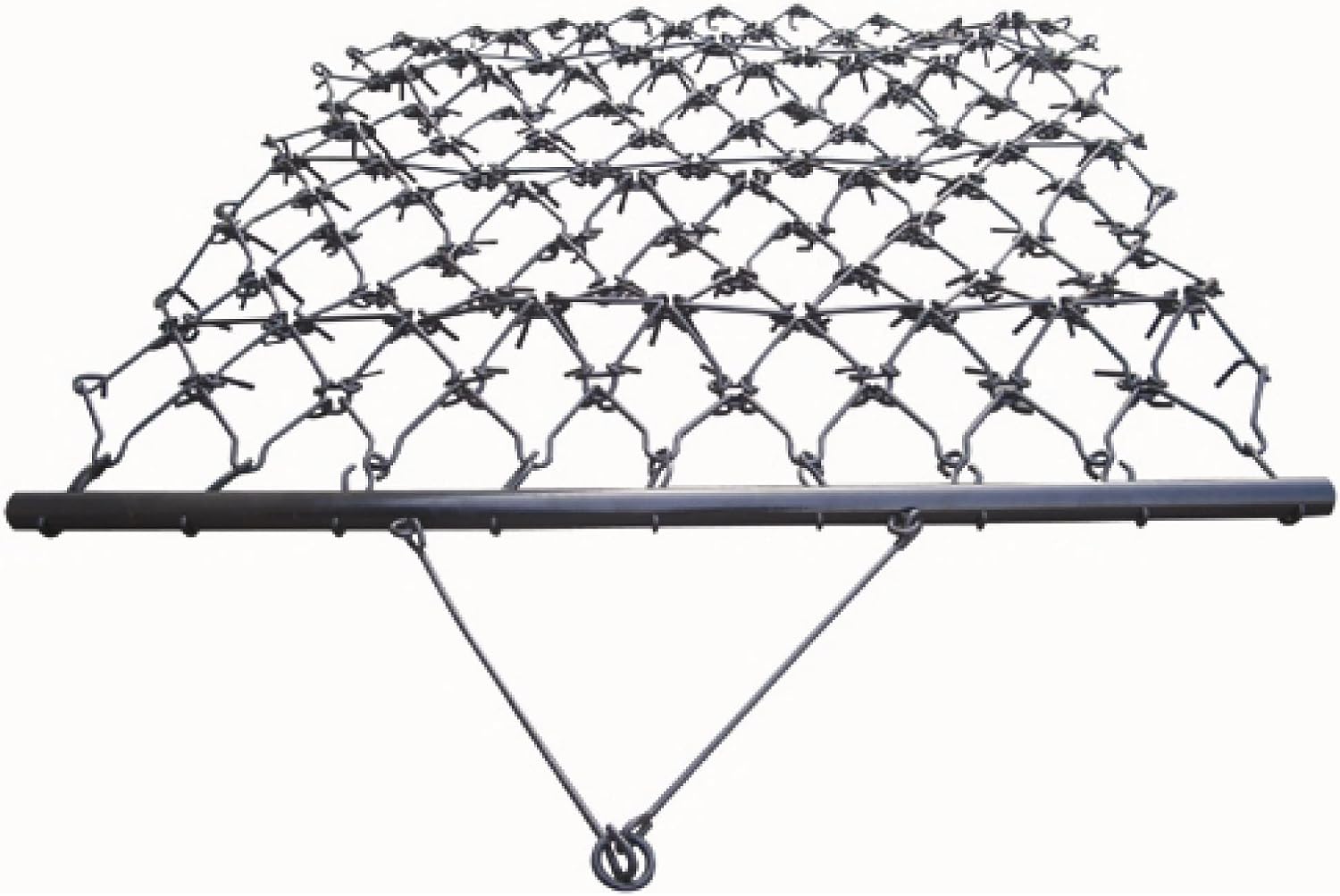 Field Tuff 4 foot steel chain rake field leveling drag with tow bar and pull ring